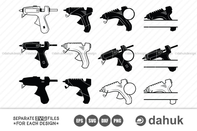 Hot glue gun svg, Hot glue gun Clipart, Hot glue gun Split, glue gun Logo, glue gun svg, Cut file, for silhouette, cricut design space SVG dahukdesign 