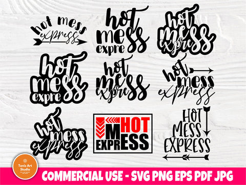 Hot Mess Express SVG, Mom Life svg, svg files for cricut, silhouette cut files, Mother's Day, Funny Cute Shirt Design, mama svg, svg designs SVG TonisArtStudio 