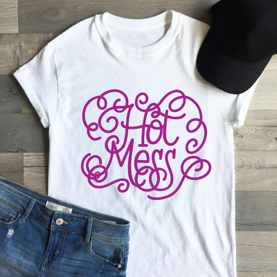 Hot Mess Hand Lettered SVG Cut File SVG Cursive by Camille 