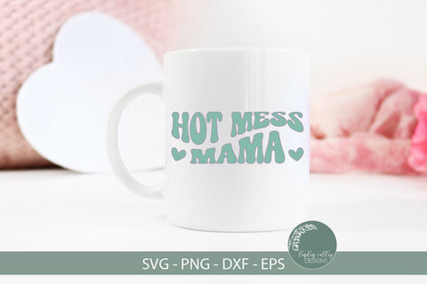 Hot Mess Mama SVG-Retro SVG-Funny Mom SVG SVG Linden Valley Designs 