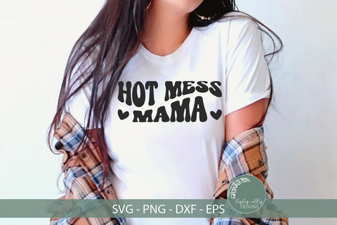 Hot Mess Mama SVG-Retro SVG-Funny Mom SVG SVG Linden Valley Designs 