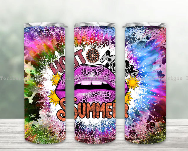 Hot Mom Summer 20oz Skinny Tumbler Png, Summer Beach PNG, Summer Leopard Tumbler Png, Summer Mom Tumbler Png Sublimation ToriDesigns 