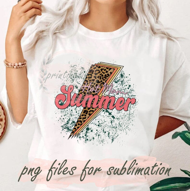 Hot Mom Summer Png Bundle, Retro Summer Png Bundle, Leopard Lightning Hello Summer Png, Summer Vibes Png, Leopard Lightning Png Sublimation PrintingLife 
