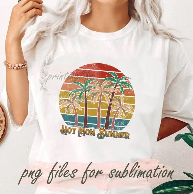 Hot Mom Summer Png, Retro Summer Png, Beach Sublimation, Hello Summer Png, Summer Vibes Png, Beach Vibes Png, Vacation Png, File For Shirt Sublimation PrintingLife 