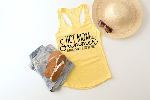 Hot Mom Summer (Snacks, Wine, In Bed By Nine) SVG Pickled Thistle Creative 