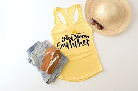 Hot Mom Summer (Snacks, Wine, In Bed By Nine) SVG Pickled Thistle Creative 