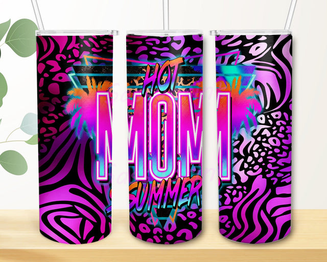 Hot Mom Summer Tumbler Png, Mom 20oz Skinny Tumbler, Leopard Tumbler Wrap, Beach Summer Tumbler Design, Mother's Day Gift, Instant Download Sublimation sassyprint 