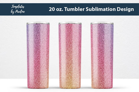 Hot Pink Glitter Seamless Skinny Tumbler Sublimation Wrap PNG Sublimation Templates by Pauline 