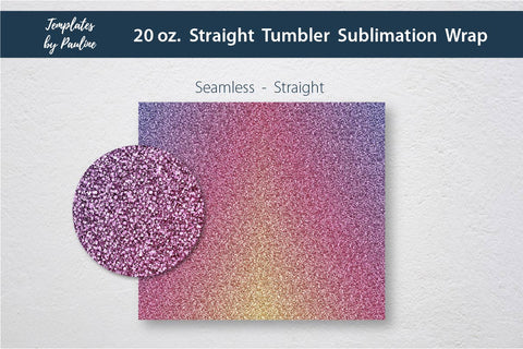 Hot Pink Glitter Seamless Skinny Tumbler Sublimation Wrap PNG Sublimation Templates by Pauline 