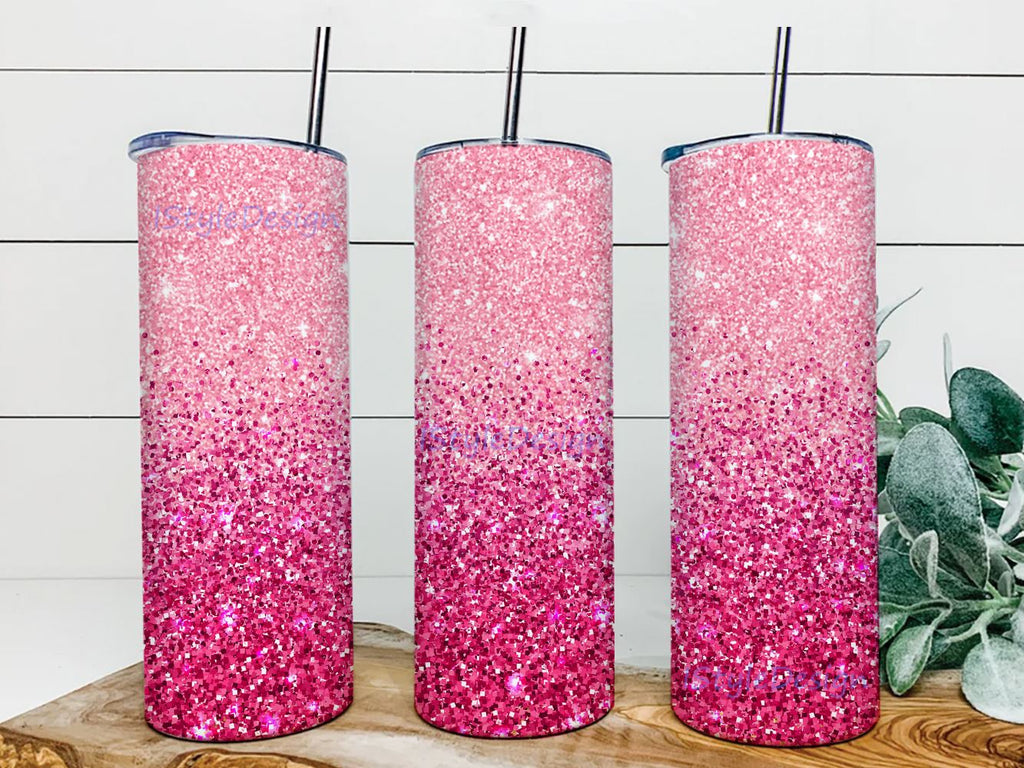 Hot Pink Glitter Tumbler