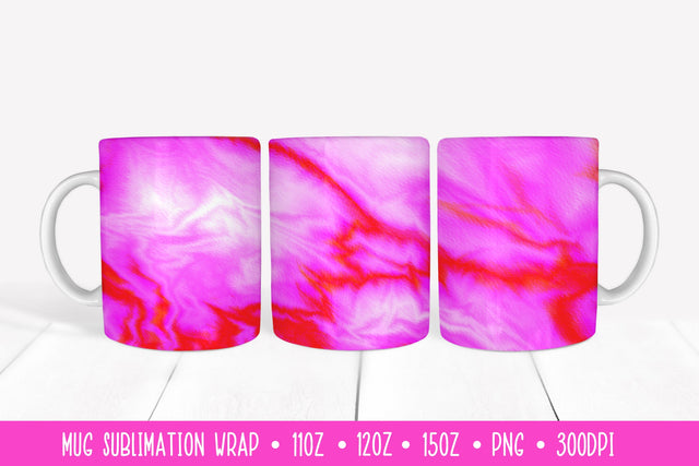 Hot Pink Mug Sublimation Design. Abstract Mug Wrap Sublimation LaBelezoka 