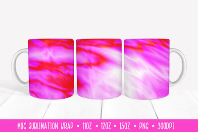 Hot Pink Mug Sublimation Design. Neon Mug Wrap Sublimation LaBelezoka 