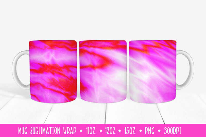 Hot Pink Mug Sublimation Design. Neon Mug Wrap Sublimation LaBelezoka 