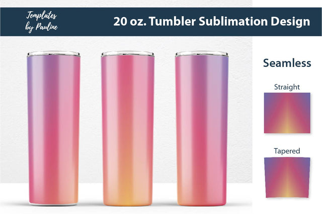 Hot Pink Seamless Skinny Tumbler Sublimation Wrap PNG Sublimation Templates by Pauline 