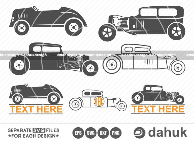 Hot Rod Svg, Hot Rod Vector, Hot Rod Split SVG, Hot Rod Logo SVG, Hot Rod car Vector, Vintage Car SVG, Cut file, for silhouette, svg, eps, dxf, png, clipart cricut design space, vinyl cut files SVG dahukdesign 