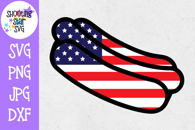 HotDog with American Flag - Fourth of July SVG SVG ShootingStarSVG 