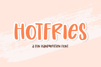 Hotfries - a Fun Handwritten Font Font jafarnation 