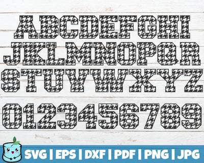 Houndstooth Alphabet And Numbers SVG MintyMarshmallows 