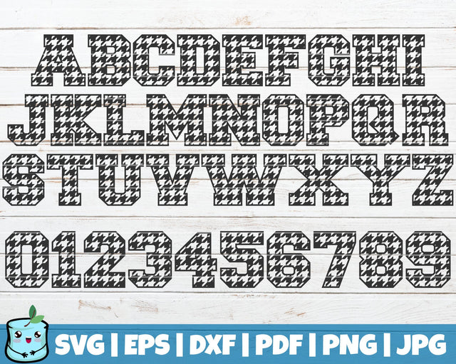 Houndstooth Alphabet And Numbers SVG MintyMarshmallows 