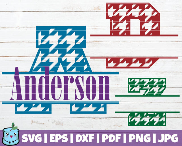 Houndstooth Monogram Alphabet SVG MintyMarshmallows 