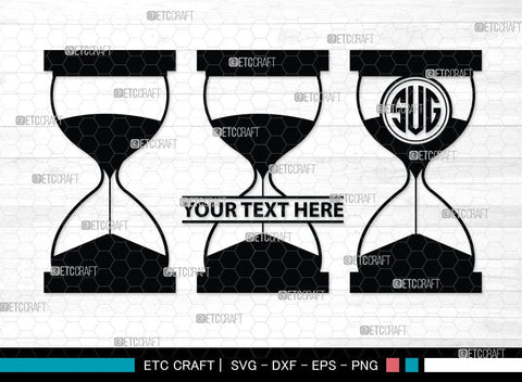 Hourglass Monogram, Hourglass Silhouette, Hourglass SVG Cut Files, Hour Glass Svg, Hexagonal Hourglass Bundle, SB00072 SVG ETC Craft 