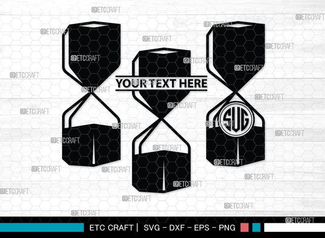 Hourglass Monogram, Hourglass Silhouette, Hourglass SVG Cut Files, Hour Glass Svg, Hexagonal Hourglass Bundle, SB00072 SVG ETC Craft 