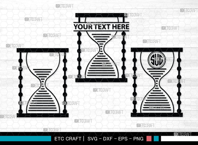 Hourglass Monogram, Hourglass Silhouette, Hourglass SVG Cut Files, Hour Glass Svg, Hexagonal Hourglass Bundle, SB00072 SVG ETC Craft 