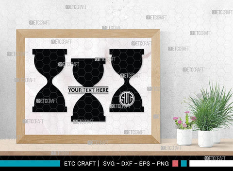 Hourglass Monogram, Hourglass Silhouette, Hourglass SVG Cut Files, Hour Glass Svg, Hexagonal Hourglass Bundle, SB00072 SVG ETC Craft 