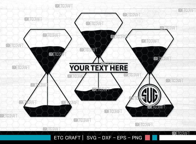 Hourglass Monogram, Hourglass Silhouette, Hourglass SVG Cut Files, Hour Glass Svg, Hexagonal Hourglass Bundle, SB00072 SVG ETC Craft 