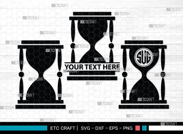 Hourglass Monogram, Hourglass Silhouette, Hourglass SVG Cut Files, Hour Glass Svg, Hexagonal Hourglass Bundle, SB00072 SVG ETC Craft 