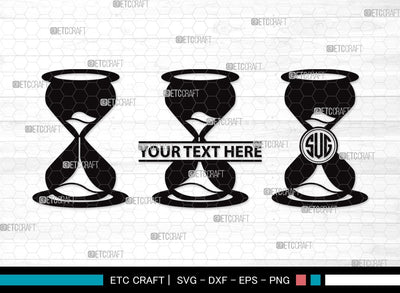 Hourglass Monogram SVG | Hour Glass Svg | Clock Svg | Time Svg | Sandglass | Hourglass Clipart SVG ETC Craft 