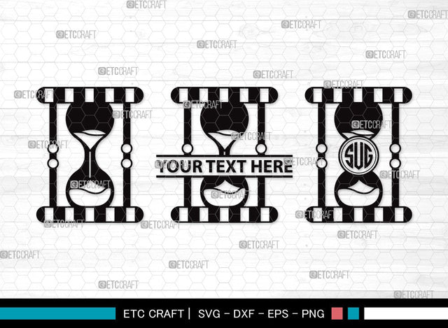 Hourglass Monogram SVG | Hour Glass Svg | Clock Svg | Time Svg | Sandglass | Hourglass Clipart SVG ETC Craft 