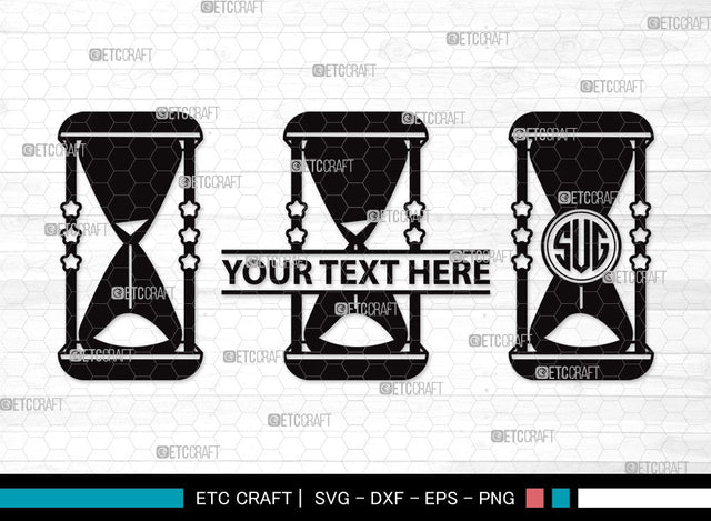 Hourglass Monogram SVG | Hour Glass Svg | Clock Svg | Time Svg | Sandglass | Hourglass Clipart SVG ETC Craft 