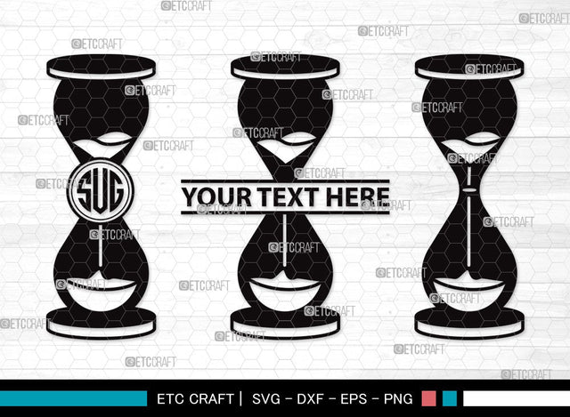 Hourglass Monogram SVG | Hour Glass Svg | Clock Svg | Time Svg | Sandglass | Hourglass Clipart SVG ETC Craft 