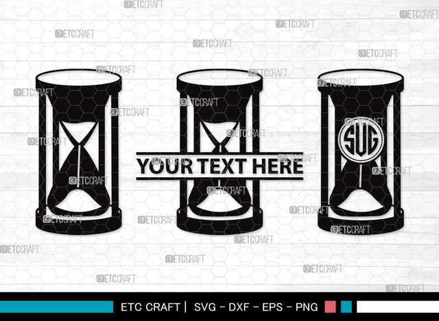 Hourglass Monogram SVG | Hour Glass Svg | Clock Svg | Time Svg | Sandglass | Hourglass Clipart SVG ETC Craft 