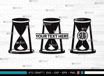 Hourglass Monogram SVG | Hour Glass Svg | Clock Svg | Time Svg | Sandglass | Hourglass Clipart SVG ETC Craft 