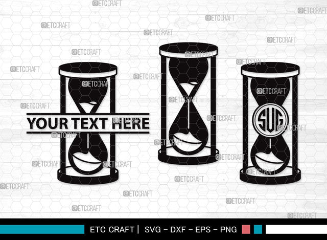 Hourglass Monogram SVG | Hour Glass Svg | Clock Svg | Time Svg | Sandglass | Hourglass Clipart SVG ETC Craft 