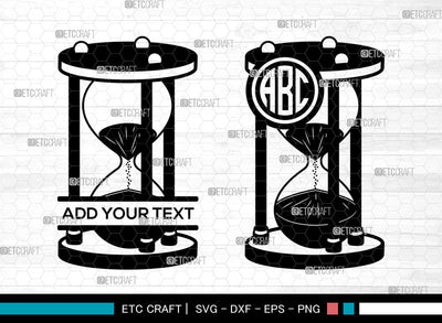 Hourglass Monogram SVG, Hourglass Clock Svg, Hourglass Time Svg, Split Monogram Svg, Hourglass Svg SVG ETC Craft 
