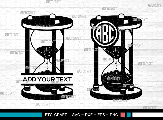 Hourglass Monogram SVG, Hourglass Clock Svg, Hourglass Time Svg, Split Monogram Svg, Hourglass Svg SVG ETC Craft 