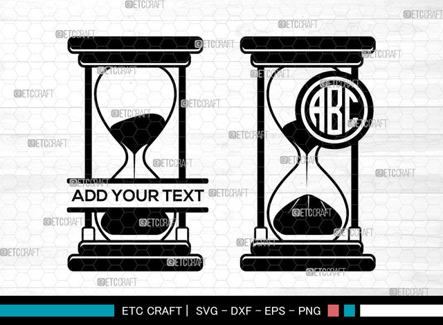 Hourglass Monogram SVG, Hourglass Clock Svg, Hourglass Time Svg, Split Monogram Svg, Hourglass Svg SVG ETC Craft 