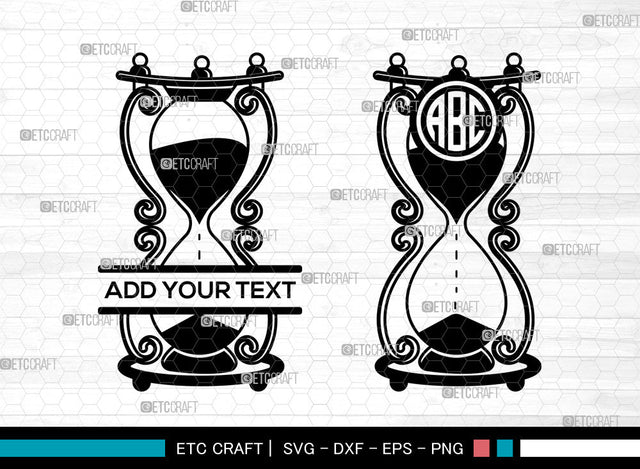 Hourglass Monogram SVG, Hourglass Clock Svg, Hourglass Time Svg, Split Monogram Svg, Hourglass Svg SVG ETC Craft 