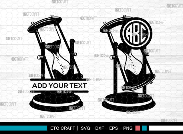 Hourglass Monogram SVG, Hourglass Clock Svg, Hourglass Time Svg, Split Monogram Svg, Hourglass Svg SVG ETC Craft 
