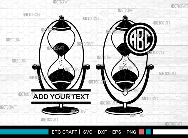 Hourglass Monogram SVG, Hourglass Clock Svg, Hourglass Time Svg, Split Monogram Svg, Hourglass Svg SVG ETC Craft 