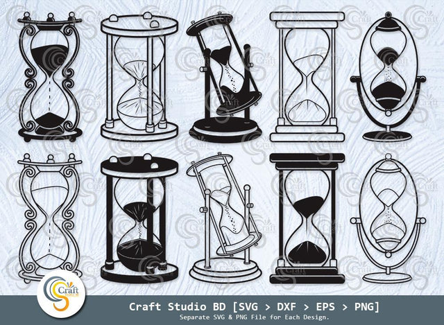 Hourglass Silhouette, Hourglass Clock Svg, Hourglass Time Svg, Sand Hourglass Svg, Hourglass Svg Bundle SVG ETC Craft 