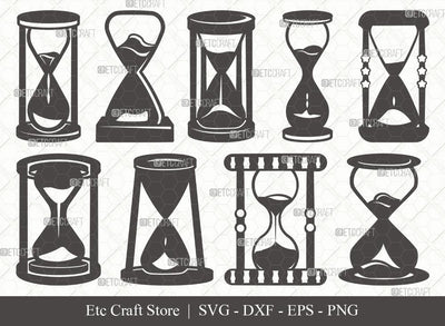 Hourglass Silhouette SVG Cut File | Hour Glass Svg | Clock Svg | Time Svg | Sandglass Bundle | Eps | Dxf | Png SVG ETC Craft 