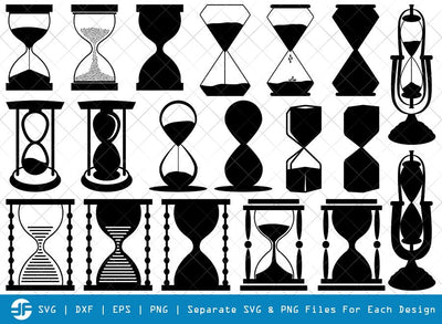 Hourglass SVG Cut Files | Hexagonal Hourglass Silhouette | Hour Glass Bundle SVG ETC Craft 