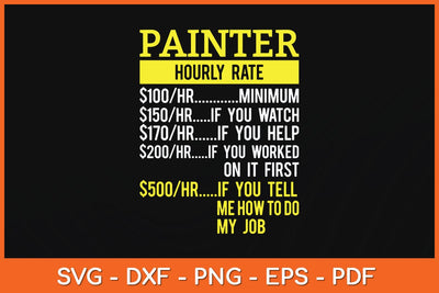 Hourly Rate Painters & Decorators Fathers Day Svg Cutting File SVG artprintfile 