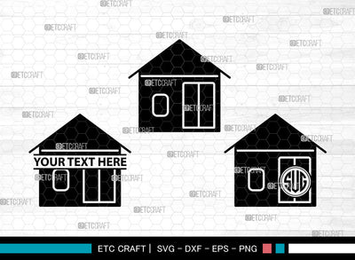 House Icons Monogram, House Svg, House roof Svg, Houses, Homes, House Monogram, Icon Monogram, Svg Cut File, Dxf, Eps, Png, SVG ETC Craft 