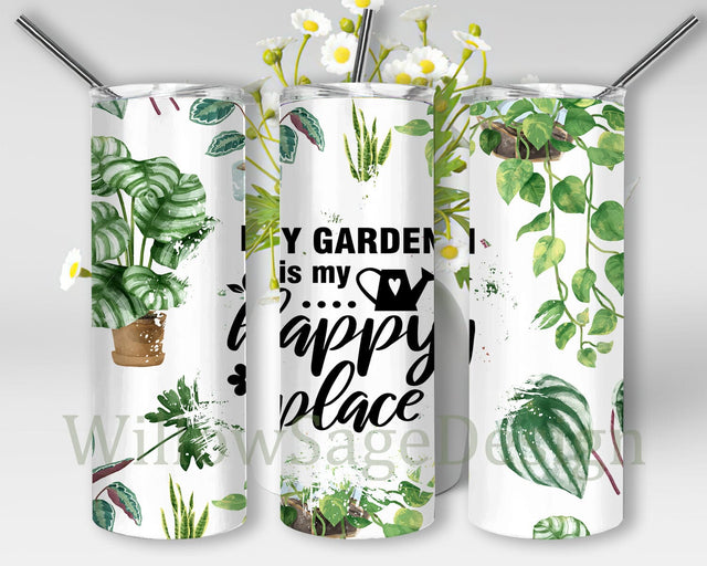 House Plant 20oz Skinny Tumbler Png, I love Plants Tumbler Wrap, Plant Life Tumbler, Plant Lady Png, My Garden Is My Happy Place Tumbler Sublimation WillowSageDesign 