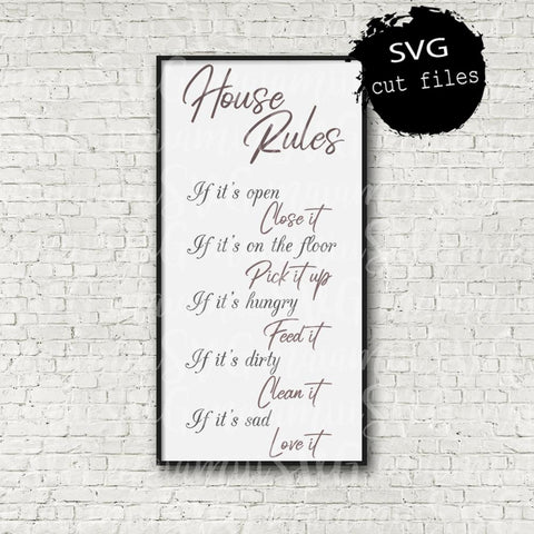 House Rules, Family Sign Svg, Home Sign Svg, DXF PNG Cut File SVG MaiamiiiSVG 